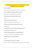 Aromatherapy Practice Test Questions with&NewLine;Verified Correct Answers