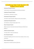Aromatherapy Study Guide Questions with&NewLine;Verified Correct Answers