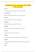 Aromatherapy Test 1 Questions with Verified&NewLine;Correct Answers