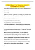 CAHIMS Exam Prep Questions with 100&percnt;&NewLine;Verified Correct Answers