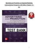 Test Bank for Advertising and Promotion an Integrated Marketing&NewLine;Communications Perspective 13th Edition &lpar;Chapter 1 to &NewLine;21&rpar;