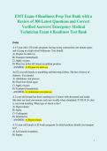 EMT Exam 4 Readiness Prep Test Bank with a Review of 300 Latest Questions and Correct Verified Answers&sol; Emergency Medical Technician Exam 4 Readiness Test Bank