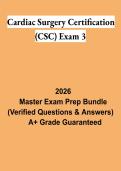 Cardiac Surgery Certification &lpar;CSC&rpar; Exam 3 PDF &vert; AACN CSC Study Guide&comma; Practice Questions & Exam Review 2026