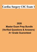 Cardiac Surgery CSC Exam 3 PDF &vert; AACN CSC Certification Study Guide&comma; Practice Questions & Exam Review 2026