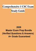 Comprehensive 1 CSC Exam Study Guide PDF &vert; AACN Cardiac Surgery Certification Practice Questions & Exam Review 2026