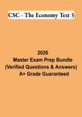 CSC &ndash; The Economy Test 3 PDF &vert; Economics Study Guide&comma; Practice Questions&comma; Answers & Exam Review 2026