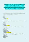 Sprinkler Fitter Pro Practice Exam Prep Test Bank Latest 2026-2027 with a Review of 400 Questions and Correct Answers&sol; Sprinkler Fitter Exam Prep Test Bank &lpar;Newest 2026-2027&rpar;