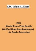 CSC Volume 2 Exam PDF &vert; Study Guide&comma; Practice Questions&comma; Answers & Comprehensive Exam Review 2026