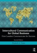 Test Bank and Textbook For Intercultural Communication for Global Business&comma; 2nd Edition by Elizabeth A&period; Tuleja &lpar;LATEST UPDATED VERSION&rpar;
