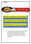 NUR 631 Comprehensive Quiz Review &ndash;D&rsquo;Youville University &vert; Study Guide with Correct Answers&vert;Nursing Exam Prep MaterialACTUAL EXAM COMPLETE QUESTIONS AND CORRECT DETAILED ANSWERS &lpar;2026&sol;2027 FREQUENTLY TESTED Q&A FROM PAST PAPERS &ndash; MOST EXPECTED QUESTIONS F