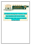ATI Pediatric Nursing Exam 2 &lpar;Latest&rpar; &vert; Actual Exam Questions with Correct Answers &vert; Rated A&plus; grade study resource trusted by&NewLine;nursing studentsACTUAL EXAM COMPLETE QUESTIONS AND CORRECT DETAILED ANSWERS &lpar;2026&sol;2027 FREQUENTLY TESTED Q&A FROM PAST PAPERS &ndash; 