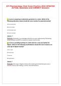 ATI Pharmacology Final Exam Practice 2026 UPDATED&NewLine;ACTUAL Questions and CORRECT Answers