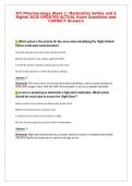 ATI Pharmacology Week 1&colon; Medication Safety and 6&NewLine;Rights 2026 UPDATED ACTUAL Exam Questions and&NewLine;CORRECT Answer