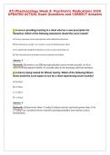 ATI Pharmacology Week 8&colon; Psychiatric Medications 2026&NewLine;UPDATED ACTUAL Exam Questions and CORRECT Answers