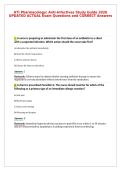 ATI Pharmacology&colon; Anti-Infectives Study Guide 2026&NewLine;UPDATED ACTUAL Exam Questions and CORRECT Answers
