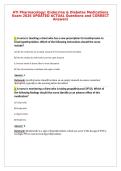 ATI Pharmacology&colon; Endocrine & Diabetes Medications&NewLine;Exam 2026 UPDATED ACTUAL Questions and CORRECT&NewLine;Answers