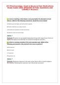 ATI Pharmacology&colon; Exam 6 Neuro & Pain Medications&NewLine;Study Guide 2026 UPDATED ACTUAL Questions and&NewLine;CORRECT Answers