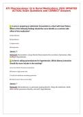 ATI Pharmacology&colon; GI & Renal Medications 2026 UPDATED&NewLine;ACTUAL Exam Questions and CORRECT Answers