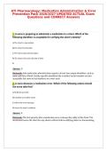 ATI Pharmacology&colon; Medication Administration & Error&NewLine;Prevention Pack 2026&sol;2027 UPDATED ACTUAL Exam&NewLine;Questions and CORRECT Answers