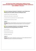 ATI Pharmacology&colon; Medication Safety & Drug&NewLine;Administration Exam 1 2026 UPDATED ACTUAL Questions&NewLine;and CORRECT Answers