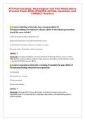 ATI Pharmacology&colon; Neurological and Pain Medications&NewLine;Practice Exam 2026 UPDATED ACTUAL Questions and&NewLine;CORRECT Answers