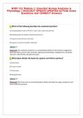 BIOD 151 Module 1&colon; Essential Human Anatomy &&NewLine;Physiology I 2026&sol;2027 UPDATE UPDATED ACTUAL Exam&NewLine;Questions and CORRECT Answers