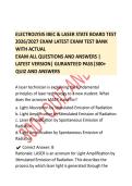 ELECTROLYSIS IBEC & LASER STATE BOARD TEST EXAM LATEST EXAM TEST BANK WITH ACTUAL EXAM ALL QUESTIONS AND ANSWERS &vert;&NewLine;LATEST VERSION&vert; GURANTEED PASS&vert;300&plus; QUIZ AND ANSWERS ACTUAL EXAM COMPLETE QUESTIONS AND CORRECT DETAILED ANSWERS &lpar;2026&sol;2027 FREQUENTLY TEST