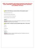 BIOD 152 Lymphatic and Immune System Comprehensive&NewLine;Exam 2026&sol;2027 UPDATE UPDATED ACTUAL Questions&NewLine;and CORRECT Answers