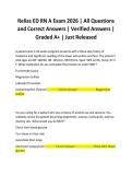 Relias ED RN A Exam 2026 &vert; All Questions and Correct Answers &vert; Verified Answers &vert; Graded A&plus; &vert; Just Released