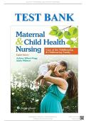 Test Bank for Maternal and Child Health Nursing&colon; Care of the Childbearing and Childrearing Family 8th Edition by JoAnne Silbert- Flagg and Adele Pillitteri