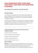 LEAD SUPERVISOR STUDY GUIDE 2026 &vert; LEAD SAFETY EXAM PREP WITH QUESTIONS & ANSWERS