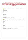 BIOD 152 Module 6&colon; Reproductive System&comma;&NewLine;Spermatogenesis&comma; Oogenesis&comma; and Pregnancy 2026&sol;2027&NewLine;UPDATE UPDATED ACTUAL Exam Questions and CORRECT&NewLine;Answers