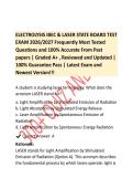 ELECTROLYSIS IBEC & LASER STATE BOARD TEST EXAM  Frequently Most Tested Questions and 100&percnt; Accurate From Pastpapers &vert; Graded A&plus; &comma; Reviewed and Updated &vert; 100&percnt; Guarantee Pass &vert; Latest Exam and&NewLine;Newest Version&excl;&excl;&excl;ACTUAL EXAM COMPLETE QUESTIONS AND CORRECT DET