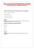 BIOD 171 Essential Microbiology Module 4&colon; Cultivation&NewLine;and Sensitivity 2026&sol;2027 UPDATE UPDATED ACTUAL&NewLine;Exam Questions and CORRECT Answers