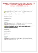 BIOD 171 Module 5&colon; Pathogenic Microbes&comma; Biosafety&comma; and&NewLine;PPE Exam 2026&sol;2027 UPDATE UPDATED ACTUAL&NewLine;Questions and CORRECT Answers