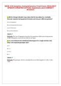 BIOD 210 Genetics Comprehensive Final Exam 2026&sol;2027&NewLine;UPDATE UPDATED ACTUAL Questions and CORRECT&NewLine;Answers