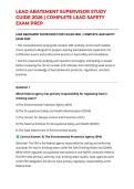 LEAD ABATEMENT SUPERVISOR STUDY GUIDE 2026 &vert; COMPLETE LEAD SAFETY EXAM PREP