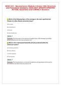 BIOD 322 - Neuroscience Module 3 Exam&colon; CNS Structure&NewLine;and Functional Anatomy 2026&sol;2027 UPDATE UPDATED&NewLine;ACTUAL Questions and CORRECT Answers
