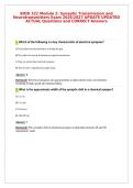 BIOD 322 Module 2&colon; Synaptic Transmission and&NewLine;Neurotransmitters Exam 2026&sol;2027 UPDATE UPDATED&NewLine;ACTUAL Questions and CORRECT Answers