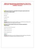 BIOD 322 Neuroscience Comprehensive Final Exam&NewLine;2026&sol;2027 UPDATE UPDATED ACTUAL Questions and&NewLine;CORRECT Answers