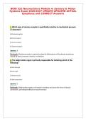 BIOD 322 Neuroscience Module 4&colon; Sensory & Motor&NewLine;Systems Exam 2026&sol;2027 UPDATE UPDATED ACTUAL&NewLine;Questions and CORRECT Answers