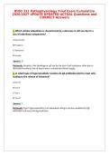 BIOD 331 Pathophysiology Final Exam Cumulative&NewLine;2026&sol;2027 UPDATE UPDATED ACTUAL Questions and&NewLine;CORRECT Answers