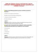 BIOD 351 Module 5 Exam&colon; Anti-Infective Agents&NewLine;2026&sol;2027 UPDATE UPDATED ACTUAL Questions and&NewLine;CORRECT Answers