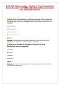 BIOD 351 Pharmacology - Module 1&colon; Pharmacokinetics&NewLine;Exam 2026&sol;2027 UPDATE UPDATED ACTUAL Questions&NewLine;and CORRECT Answers