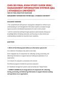 CMIS 351 FINAL EXAM STUDY GUIDE 2026 &vert; MANAGEMENT INFORMATION SYSTEMS Q&A &vert; ATHABASCA UNIVERSITY