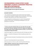 CJE READINESS II EXAM STUDY GUIDE 2026&sol;2027 &vert; CLINICAL JUDGMENT PRACTICE Q&A WITH RATIONALES