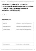 RIMS CRMP EXAM ACTUAL EXAM 2026 &vert; CERTIFIED RISK MANAGEMENT PROFESSIONAL EXAM &vert; ALL QUESTIONS AND CORRECT ANSWERS &vert; JUST RELEASED&NewLine;