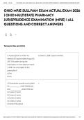 OHIO MPJE SULLIVAN EXAM ACTUAL EXAM 2026 &vert; OHIO MULTISTATE PHARMACY JURISPRUDENCE EXAMINATION &lpar;MPJE&rpar; &vert; ALL QUESTIONS AND CORRECT ANSWERS&NewLine;