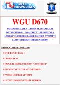 WGU D670 B1 TASK 1 - LESSON PLAN&colon; EXPLICIT INSTRUCTION ON "CONSTRUCT" &vert; ELEMENTARY LITERACY METHODS &vert; PASSED ON FIRST ATTEMPT &vert; LATEST &lpar;2026&sol;2027&rpar; UPDATE VERSION