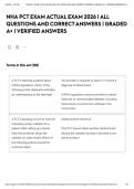 NHA PCT EXAM ACTUAL EXAM 2026 &vert; ALL QUESTIONS AND CORRECT ANSWERS &vert; GRADED A&plus; &vert; VERIFIED ANSWERS&NewLine;